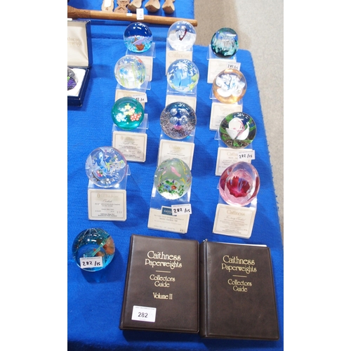 282 - A collection of Caithness paperweights including Orchids, Secret Garden, Fantasy Orchid, Triple Fant... 