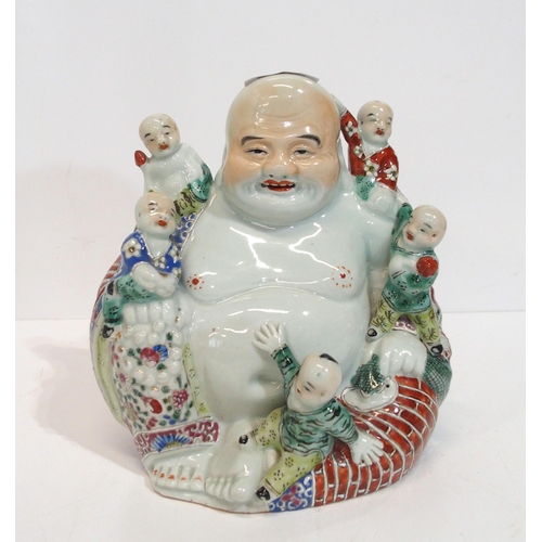 289 - A Chinese laughing Buddha with boys