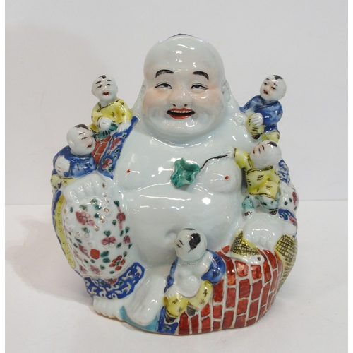 290 - A Chinese laughing Buddha with boys