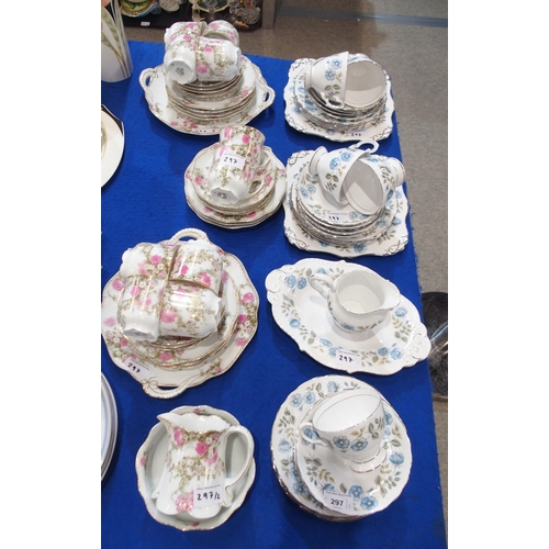 297 - A Rosenthal Madeleine pattern teaset with pink flowers together with a Tuscan china  part tease... 