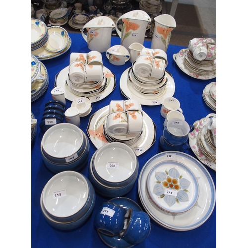 298 - A Villeroy and Boch Iris pattern tea and coffee service together with assorted Denby tablewares