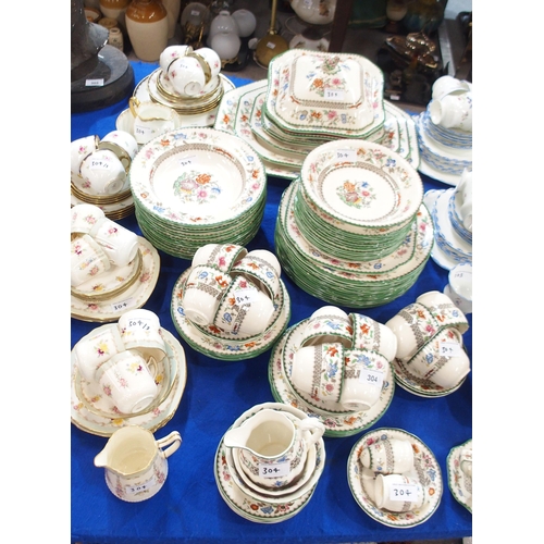 304 - Copeland Late Spode Chinese Rose pattern dinner service together with a Wedgwood teaset and another ... 