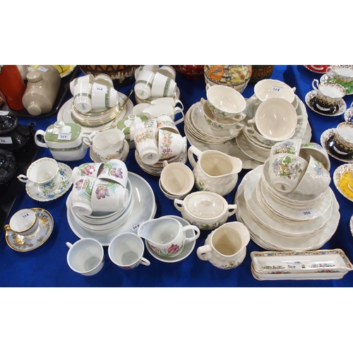 308 - A Royal Doulton Sutherland pattern tea and dinner service, together with a Susie Cooper teaset, Roya... 