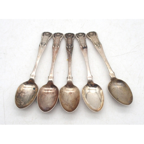 363 - Dundee; five Scottish provincial silver table spoons, in the Kings pattern, initialled terminals, 89... 