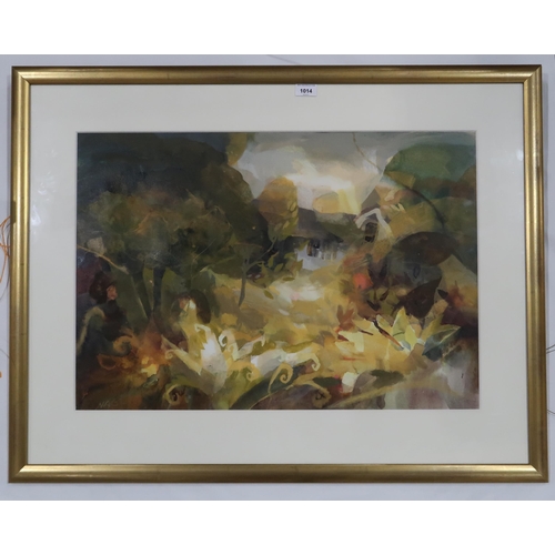 1014 - HAZEL NAGL R.S.W. R.G.I. (SCOTTISH b.1953)RANDI'S GARDEN CRAIGENDSMixed media on paper, signed lower... 