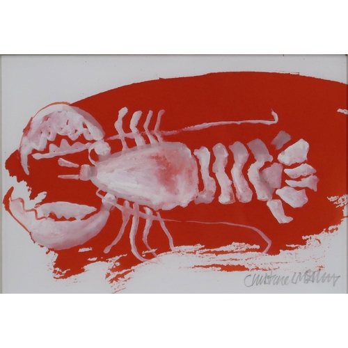 1016 - CHRISTINE MCARTHUR (SCOTTISH b.1953)LOBSTER IIIGouache, signed lower right, 13.5 x 19.5cmTitle inscr... 