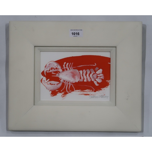 1016 - CHRISTINE MCARTHUR (SCOTTISH b.1953)LOBSTER IIIGouache, signed lower right, 13.5 x 19.5cmTitle inscr... 