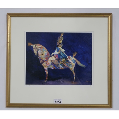 1019 - HAZEL NAGL R.S.W. R.G.I. (SCOTTISH b.1953)PUTTI KISSINGWatercolour, signed lower left, 22.5 x 28cmTo... 