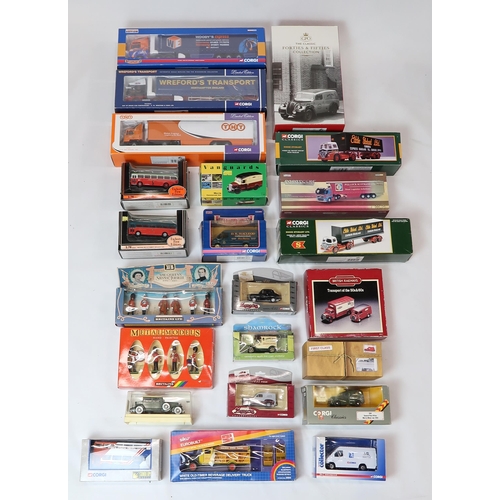 461 - Boxed model vehicles, to include Corgi, Corgi Classics, Vanguards, military bandsmen and Silver Jubi... 