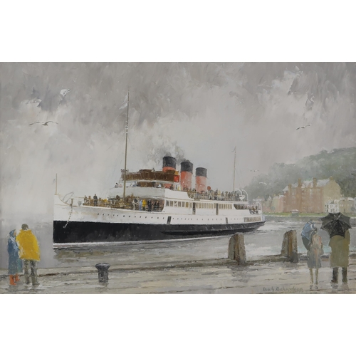 923 - IAN G.ORCHARDSON (SCOTTISH 1927-1997)ANOTHER WET DAY. T.S. ST. COLUMBAOil on canvas, signed lower ri... 