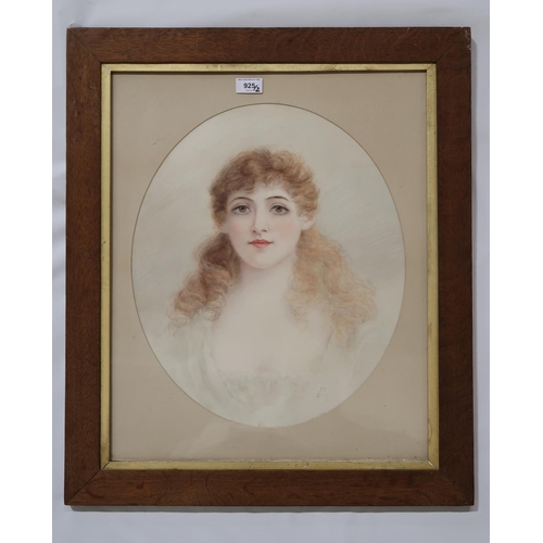 925 - *PLEASE NOTE VIOLET NEISH IS NOW LOT 925A* BRITISH SCHOOLPORTRAIT OF YOUNG LADYPastel on paper, sign... 