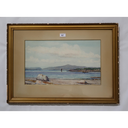 927 - P MACGREGOR WILSON RSW COASTAL VIEWWatercolour, signed, 30 x 50cm