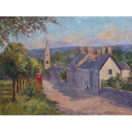 930 - J.D.HENDERSON EAGLESHAM VILLAGEOil on board, signed, 45 x 60cm