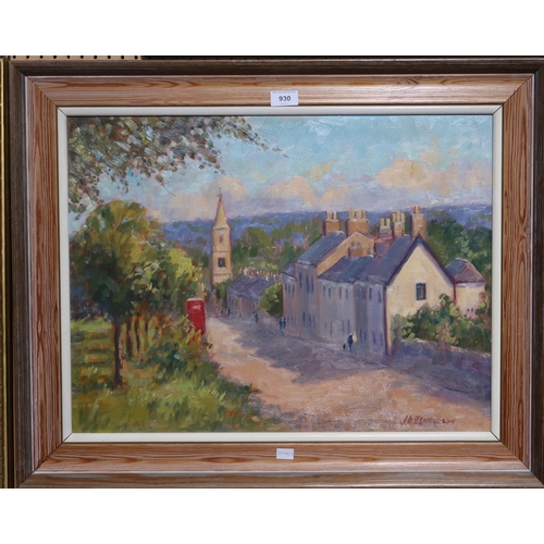 930 - J.D.HENDERSON EAGLESHAM VILLAGEOil on board, signed, 45 x 60cm