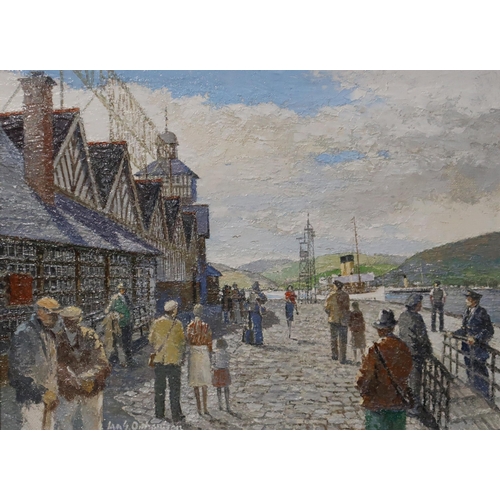 932 - IAN G ORCHARDSON GOUROCK PIER Oil on board, signed, 45 x 60cm