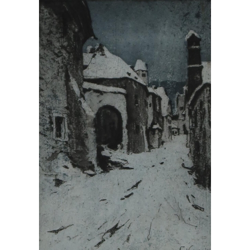 945 - LUIGI KASIMIR (AUSTRIAN 1881-1962)AUSTRIAN LANDSCAPEAquatint, signed lower right, 18 x 13cmTogether ... 