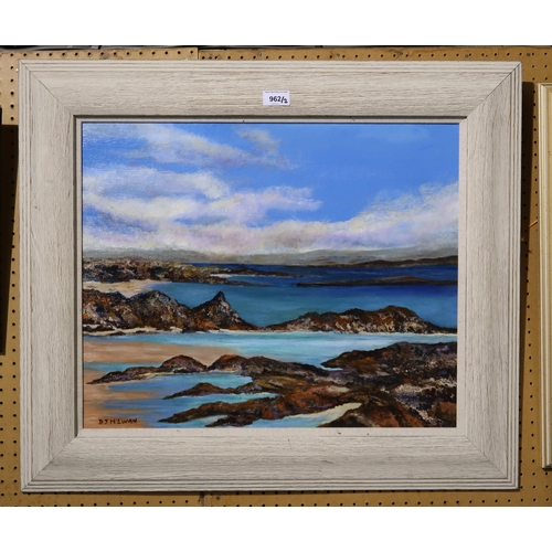 962 - D.J. MCEWAN (SCOTTISH)IONAAcrylic on board, signed lower left, 45 x 54cmTitle inscribed to label ver... 