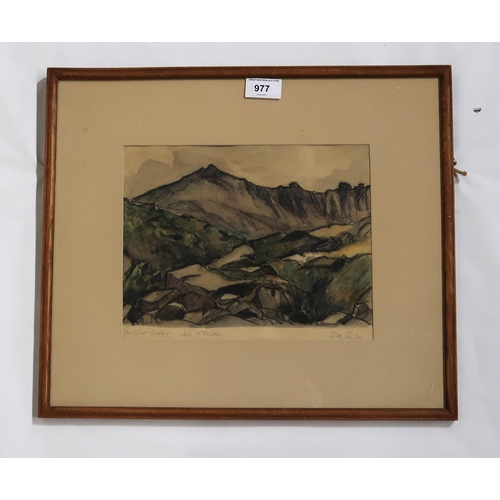 977 - ERNEST ARCHIBALD TAYLOR (SCOTTISH 1874-1951)GOATFELL, ISLE OF ARRANCharcoal and watercolour, signed ... 