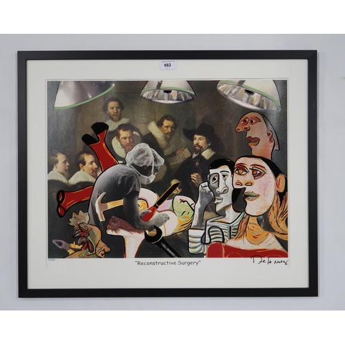 982 - NELSON DE LA NUEZ (CUBAN b.1958)RECONSTRUCTIVE SURGERYPrint multiple, signed lower right, numbered 2... 