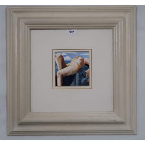 992 - FRANK M. DOCHERTY R.S.W. (SCOTTISH b.1942)SUNBATHEOil on board, signed lower right, 12.5 x 12.5cmTit... 