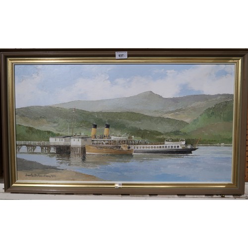 937 - IAN G ORCHARDSON GLEN SANNOX TO BRODICKOil on board, signed, 40 x 75cm and another (2)... 