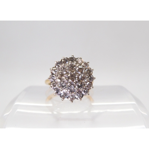 816 - A substantial diamond cluster ring, set with estimated approx 1ct of brilliant cut diamonds, finger ... 