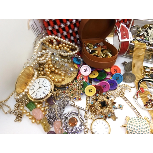 873 - A large collection of vintage costume jewellery to include items by Ciro, four Caithness glass brooc... 