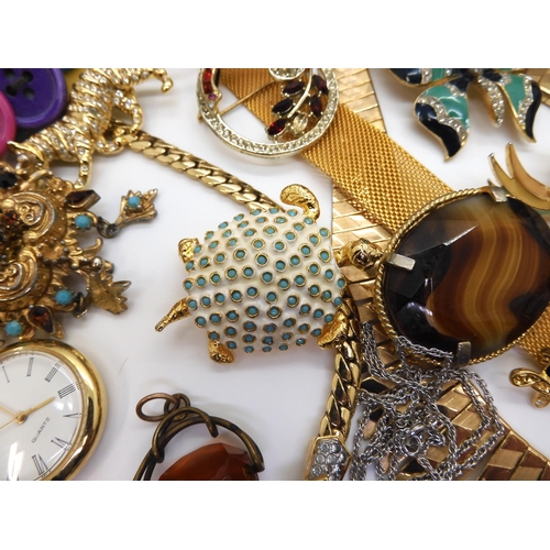 873 - A large collection of vintage costume jewellery to include items by Ciro, four Caithness glass brooc... 