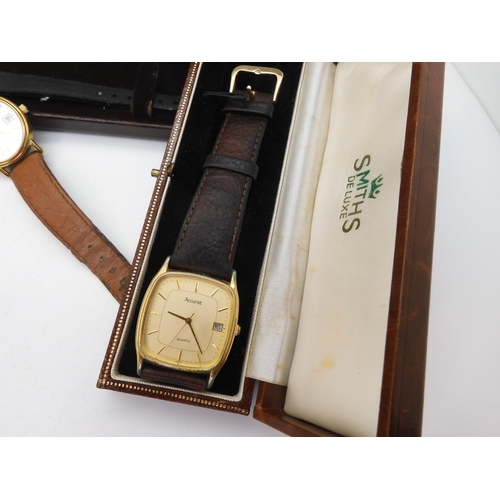 893 - A 9ct gold gents Record watch inscribed verso with the date 1959, a ladies Tissot watch, a ladies Ma... 