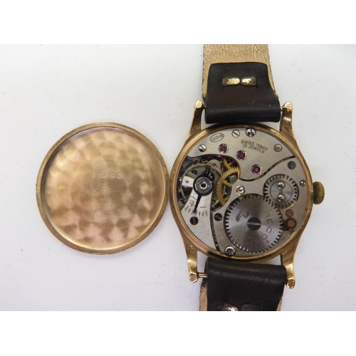 893 - A 9ct gold gents Record watch inscribed verso with the date 1959, a ladies Tissot watch, a ladies Ma... 