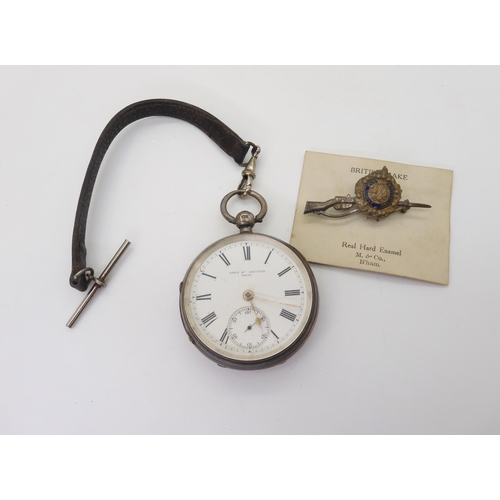 904 - A silver open faced pocket watch the jeweled movement and dial both signed John McGilvray, diameter ... 