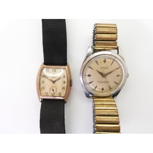 905 - A 9ct gold case Tudor ladies watch circa 1935, inscribed inside the case stamped 9ct, and a gents Pr... 