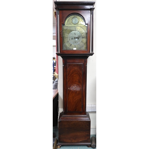 1 - A Georgian mahogany cased Thomas Coats, Paisley grandfather clock with engraved brass dial bearing R... 