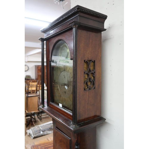 1 - A Georgian mahogany cased Thomas Coats, Paisley grandfather clock with engraved brass dial bearing R... 