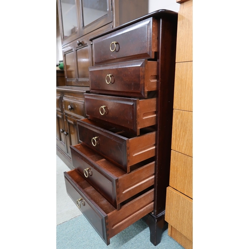 114 - A mid 20th century Stag chest of six drawers, 99cm high x 53cm wide x 47cm deep and an Ercol elm and... 