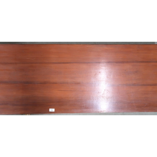 136 - A large mid 20th century stained teak coffee table with turned supports joined by lower shelf, 42cm ... 