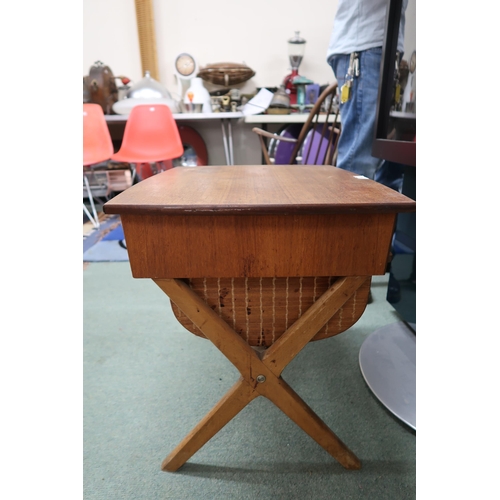 158 - A mid 20th century Norwegian O.P. Rykken & Co sewing table, 52cm high x 54cm wide x 45cm deep