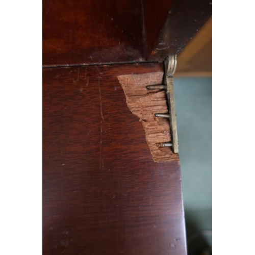 162 - A Victorian mahogany secretaire bookcase with moulded cornice over pair of glazed doors over fitted ... 