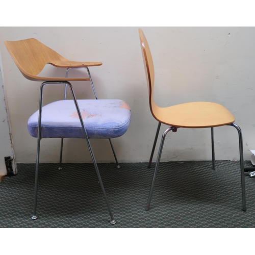 175 - A 20th century Robin Day for Habitat 675 chair, 80cm high and a 20th century laminate 