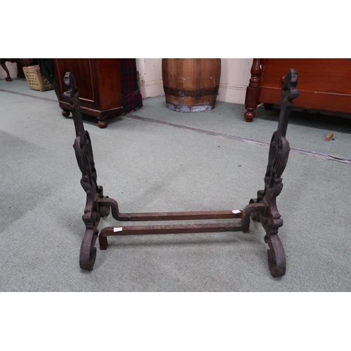27 - A pair of 19th century cast iron fire dogs (2)