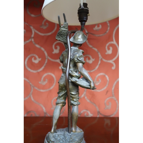 28 - A 20th century spelter figural table lamp 