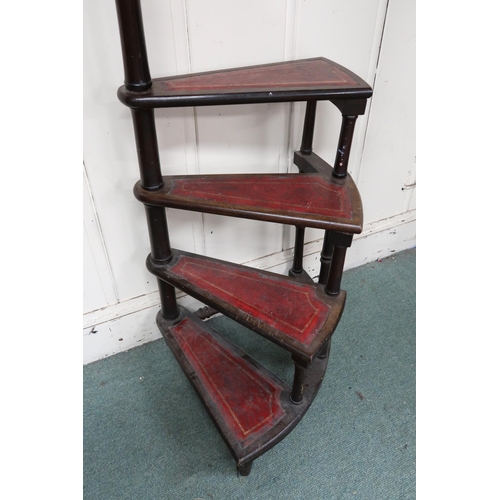 31 - A 20th century mahogany reproduction set of library steps, 155cm high