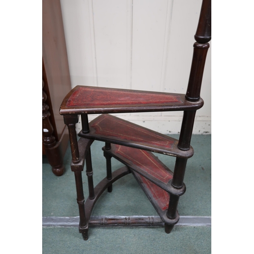 31 - A 20th century mahogany reproduction set of library steps, 155cm high