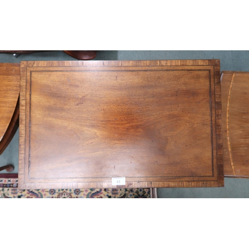 43 - A 20th century mahogany bow front hall table, Edwardian mahogany drop leaf occasional table and maho... 