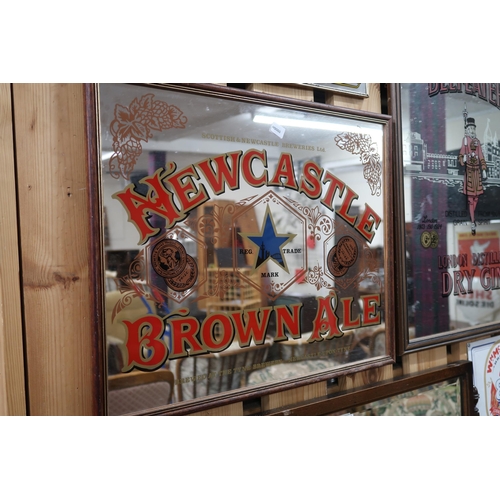 78 - A 20th century Newcastle Brown Ale advertising mirror, Cutty Sark Scotch whisky advertising mirror, ... 