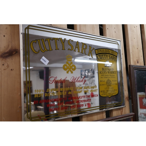 78 - A 20th century Newcastle Brown Ale advertising mirror, Cutty Sark Scotch whisky advertising mirror, ... 