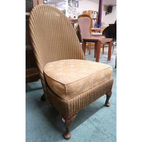 92 - A 20th century Lloyd loom style armchair, bedroom chair and bedroom hamper (3)