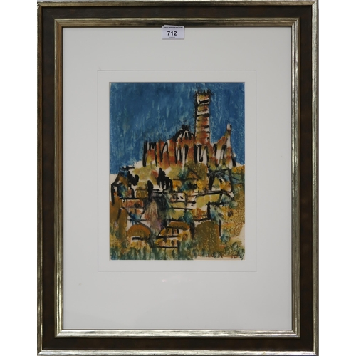 712 - ANDRZEY - LESZER DRIERZYNSKI Rome, monogrammed, watercolour, dated, (19)61, 31 x 23cm... 