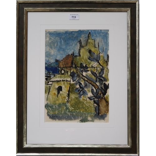 713 - ANDRZEY - LESZER DRIERZYNSKI Rome, monogrammed, watercolour, dated, (19)61, 36 x 25cm... 