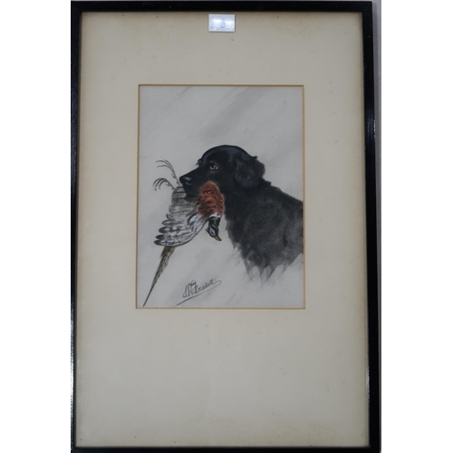 723 - L. W. FRASER Hunting dog, Pastel on paper, signed lower left, 20 x 15cmTogether with another signed ... 